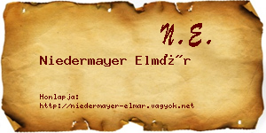 Niedermayer Elmár névjegykártya